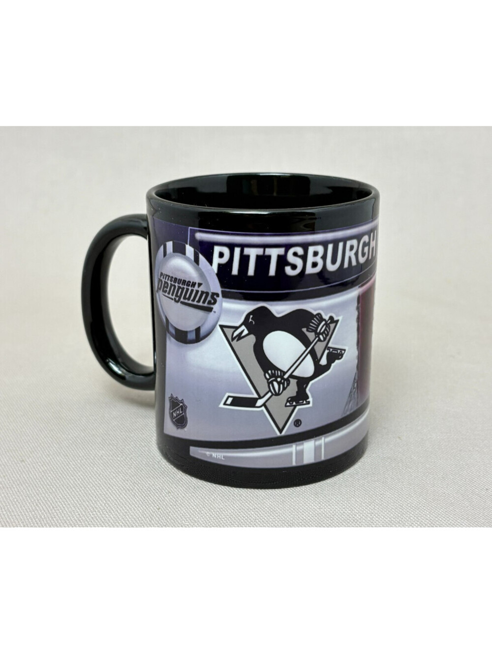 Pittsburgh Penguins NHL Coffee Mug Tea Cup Black Silver Hockey Fan Gift 11 oz